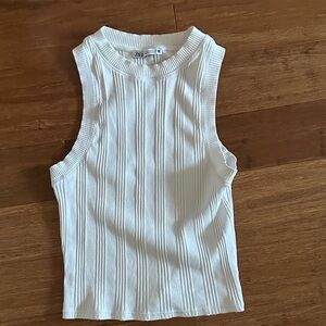 Zara Ivory Ribbed Tank Top